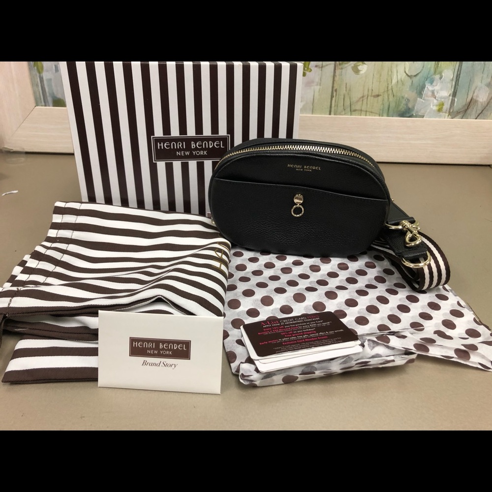 Henri Bendel 3-in-1 Black Leather ALL NEW Purse